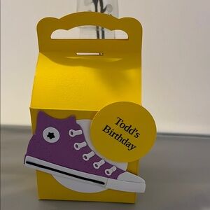 Purple Kids Sneaker party favor box. personalized Set  of 10 $25 unlimited amts
